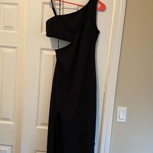 Rachel by Rachel Roy cut out formal black dress with slit, size M like new